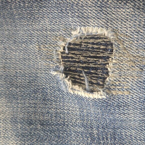 Rerock by Express 2000s Straight-Leg Distressed Jeans Size 4 Vintage Y2K Denim - Picture 7 of 16